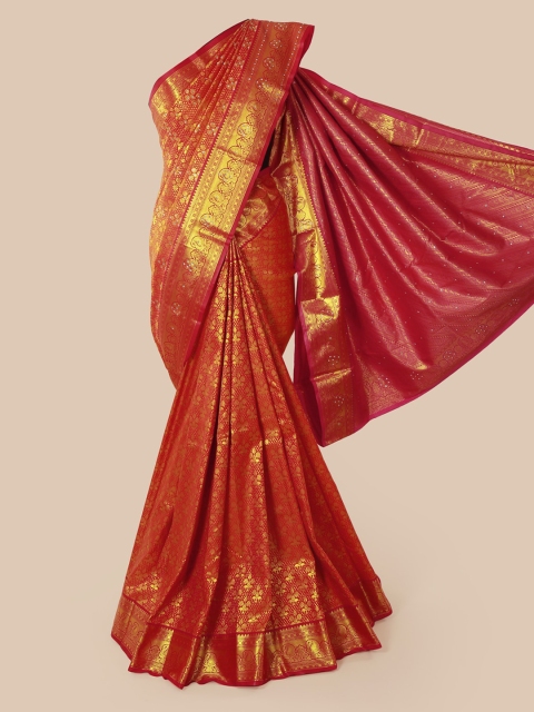 

Pothys Orange Pure Silk Woven Design Kanjeevaram Saree
