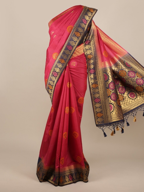 

Pothys Pink Woven Design Jute Silk Saree