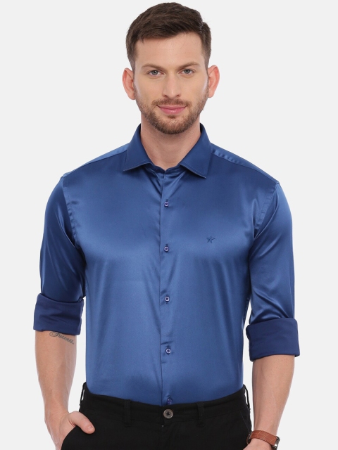 

CROYDON Men Blue Regular Fit Solid Formal Shirt