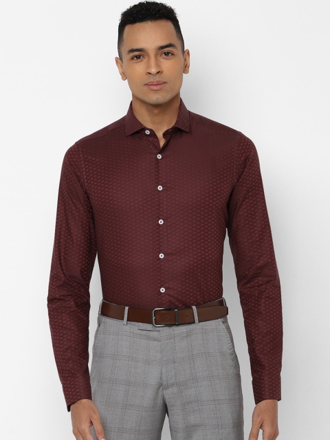 

SIMON CARTER LONDON Men Maroon Slim Fit Printed Formal Shirt