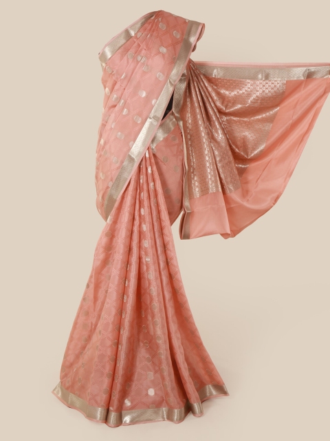 

Pothys Pink Pure Silk Woven Design Mysore Silk Saree