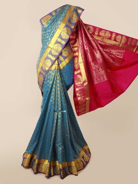 

Pothys Blue Pure Silk Woven Design Kanjeevaram Saree