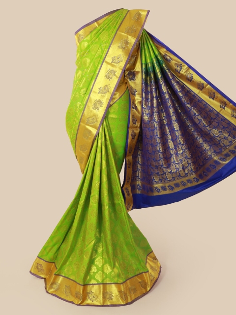 

Pothys Green & Blue Pure Silk Woven Design Kanjeevaram Saree