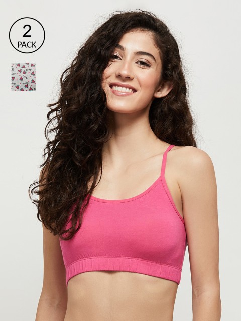 

max Pack of 2 Pink & Grey Printed Camisoles