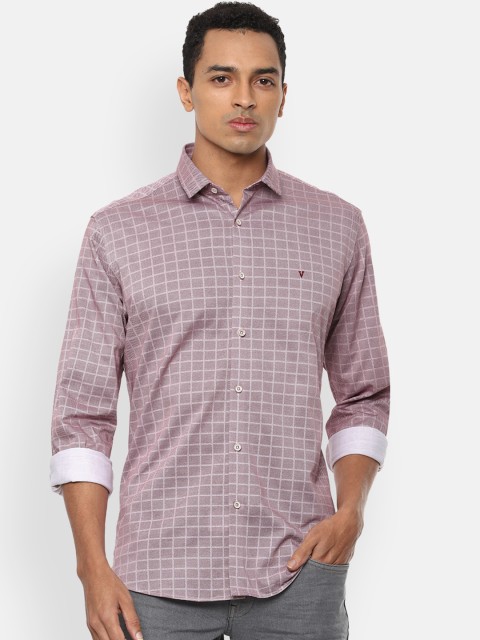 

Van Heusen Sport Men Pink Pure Cotton Slim Fit Checked Casual Shirt