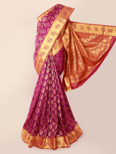 

Pothys Purple Pure Silk Embellished Kanjeevaram Saree