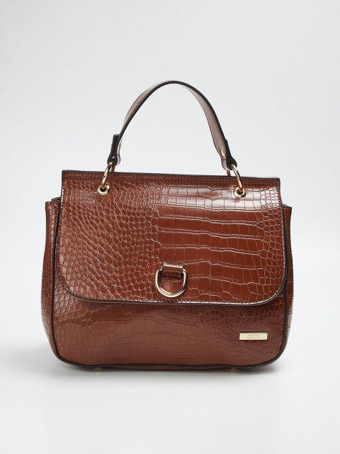 

CODE by Lifestyle Brown Textured Satchel Bag