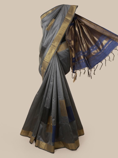 

Pothys Grey Woven Design Jute Silk Saree