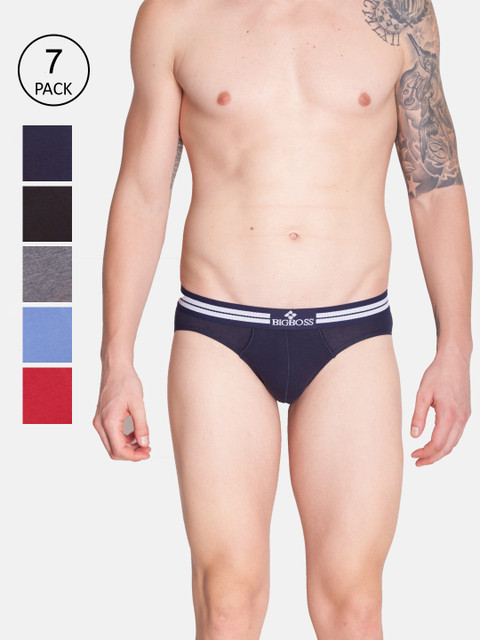 

Dollar Bigboss Men Pack Of 7 Assorted Basic Briefs-MJBR-10-R2-GRANDO-PO7