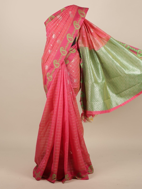 

Pothys Pink Woven Design Silk Cotton Saree