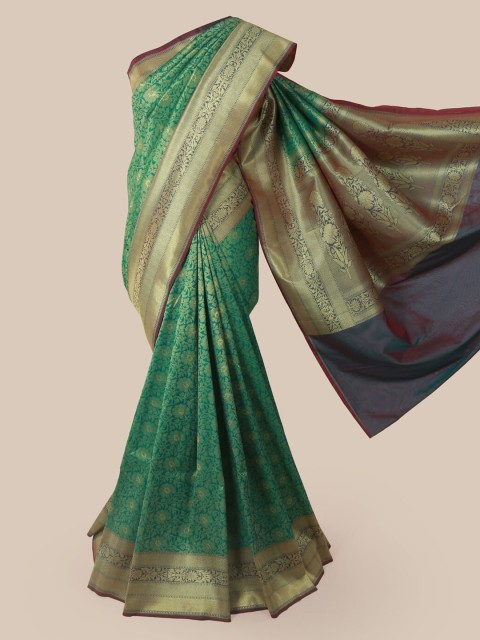 

Pothys Green Pure Silk Woven Design Banarasi Saree