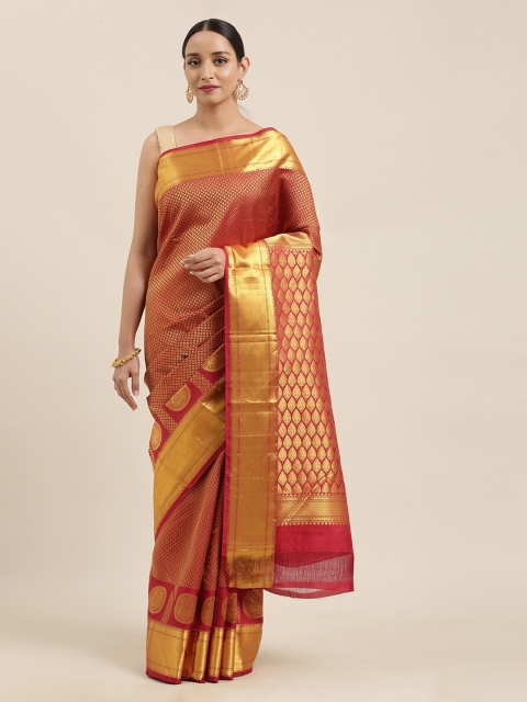 

The Chennai Silks Maroon Pure Silk Woven Design Kanjeevaram Saree