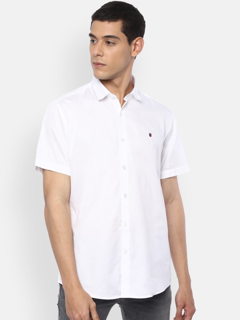 

Louis Philippe Jeans Men White Pure Cotton Slim Fit Solid Casual Shirt