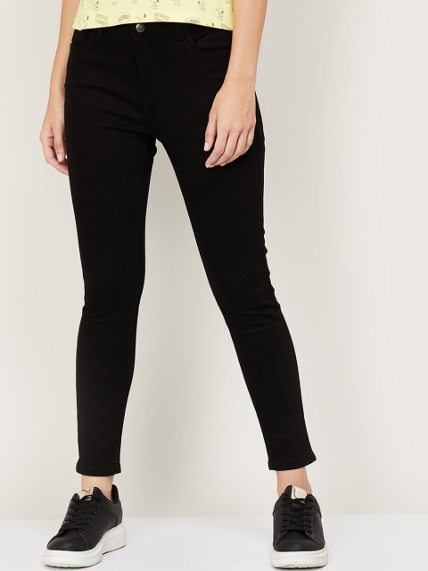 

Ginger by Lifestyle Women Black Skinny Fit Mid-Rise Clean Look Jeans
