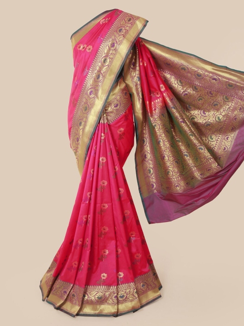 

Pothys Pink Pure Silk Woven Design Banarasi Saree