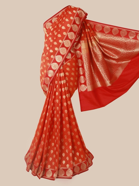 

Pothys Orange Pure Silk Woven Design Banarasi Saree