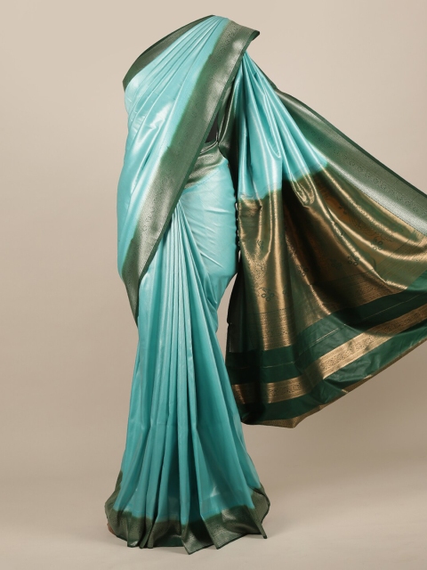 

Pothys Blue Solid Jute Silk Saree