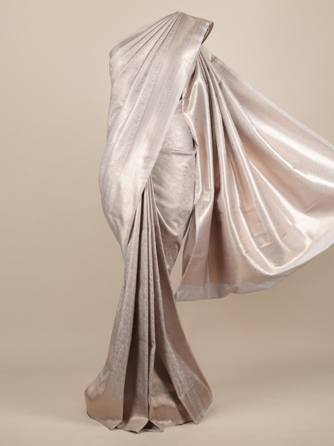 

Pothys Grey & Silver-Toned Jute Silk Woven Design Saree