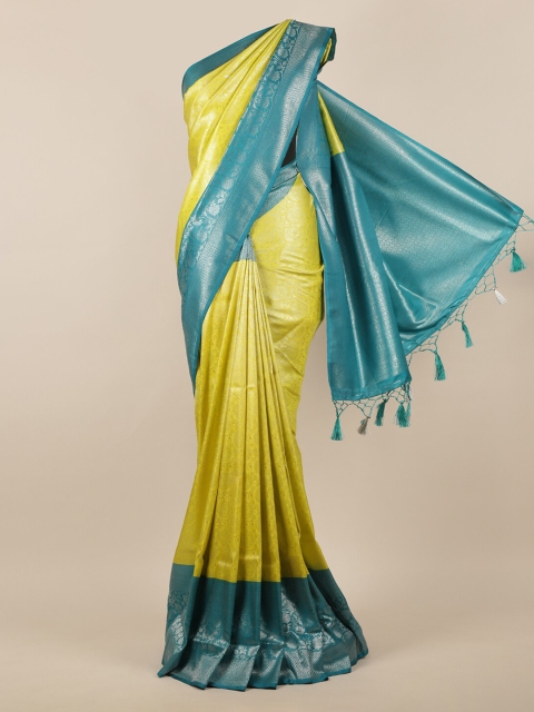 

Pothys Green & Blue Jute Silk Woven Design Saree