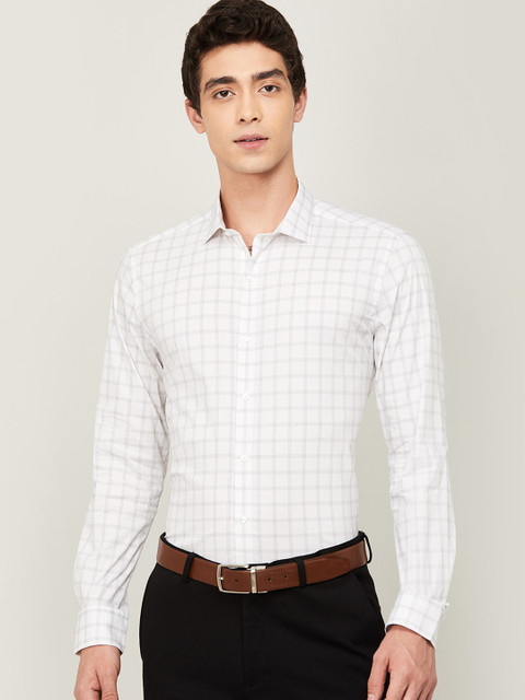 

CODE by Lifestyle Men White & Black Slim Fit CF-PORT Cotton Checked Casual Shirt