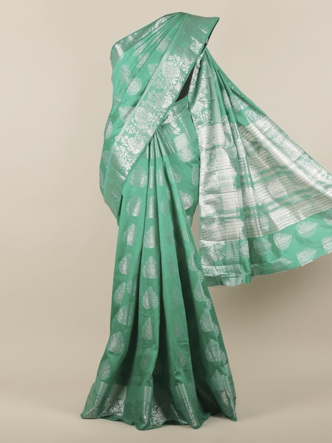

Pothys Green & Silver-Coloured Jute Silk Woven Design Saree