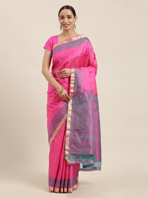 

The Chennai Silks Pink Pure Silk Printed Kanjeevaram Saree