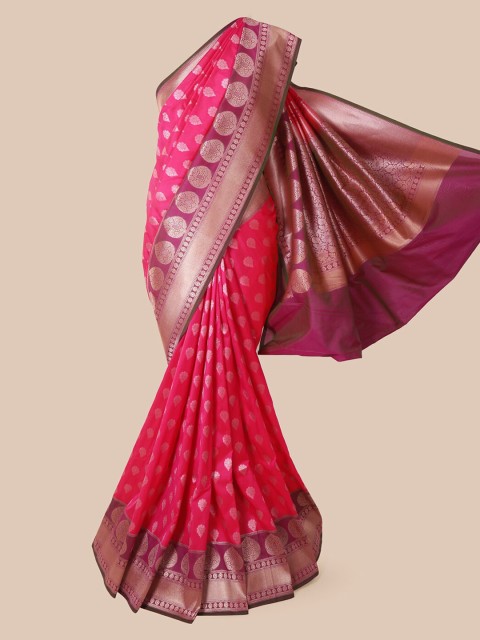 

Pothys Pink & Purple Pure Silk Woven Design Banarasi Saree