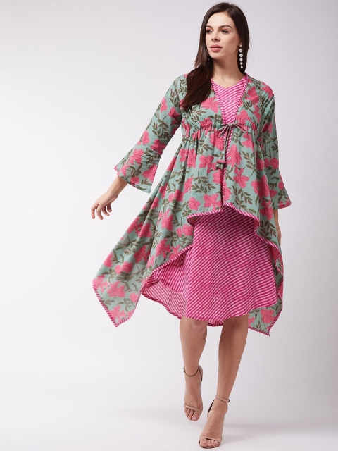 

InWeave Women Pink Printed Cotton Dress