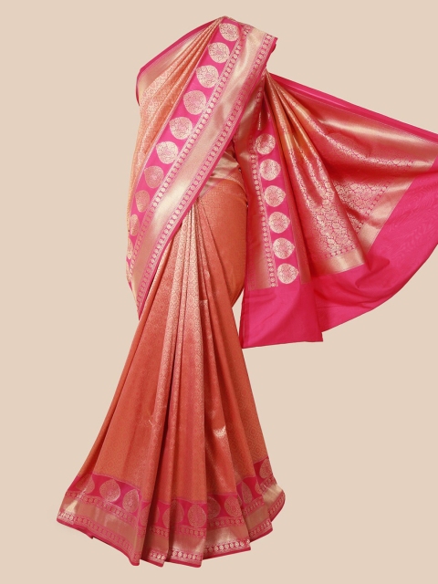 

Pothys Peach-Coloured & Pink Pure Silk Woven Design Banarasi Saree