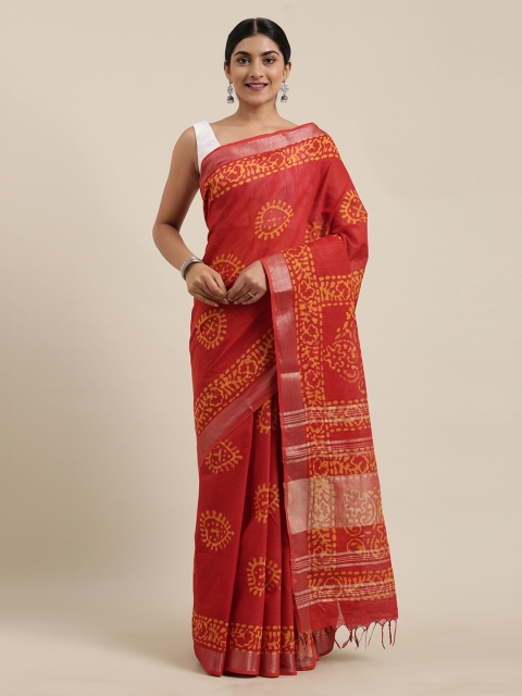 

The Chennai Silks Red Printed Pure Cotton Saree