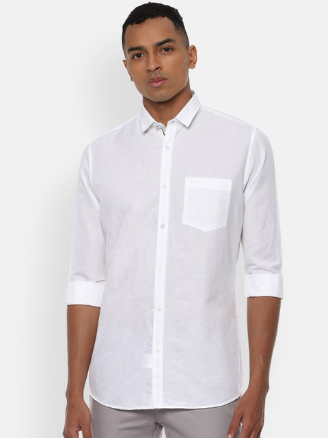 

Van Heusen Sport Men White Slim Fit Solid Casual Shirt