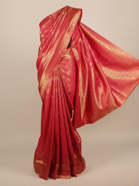 

Pothys Pink & Gold Jute Silk Woven Design Saree