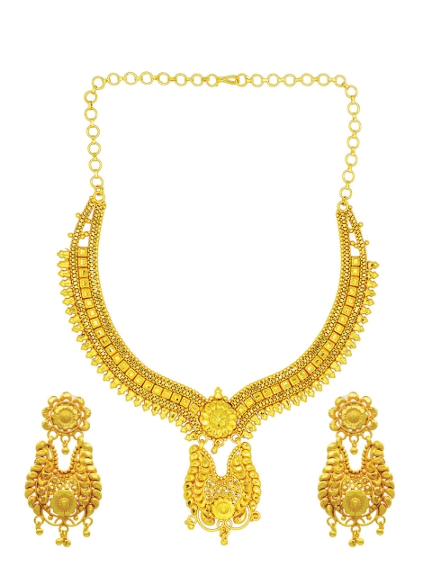 

ASMITTA JEWELLERY One Gram Gold-Plated Filigree Design Jewellery Set