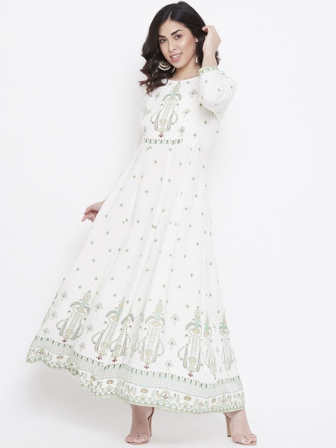 

TULIP 21 Women Off White Ethnic Motifs Anarkali Kurta