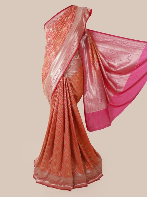 

Pothys Peach-Coloured Pure Silk Woven Design Banarasi Saree