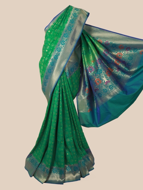 

Pothys Green Pure Silk Woven Design Banarasi Saree