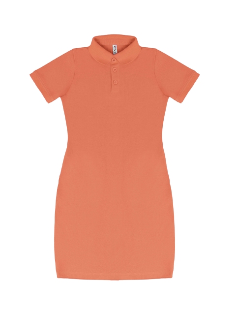

Hunny Bunny Girls Peach-Coloured Solid Cotton Sheath Dress