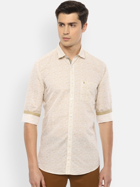 

Van Heusen Sport Men Cream-Coloured Slim Fit Printed Casual Shirt
