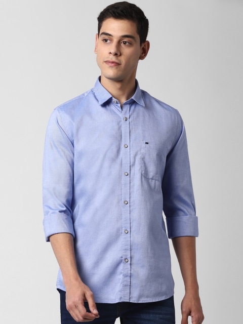 

Peter England Casuals Men Blue Slim Fit Solid Shirt