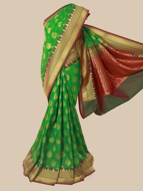 

Pothys Green Pure Silk Woven Design Banarasi Saree