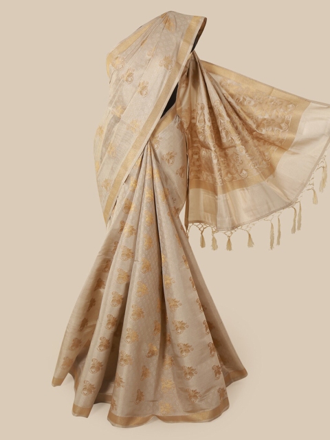 

Pothys Cream-Coloured Woven Design Jute Silk Saree