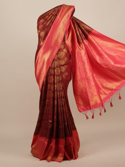 

Pothys Maroon Woven Design Jute Silk Saree