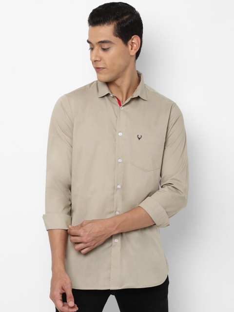 

Allen Solly Men Beige Slim Fit Solid Casual Shirt