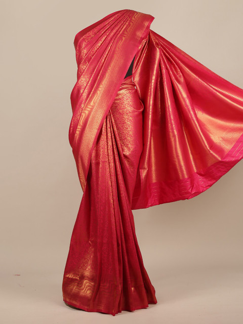 

Pothys Pink Woven Design Jute Silk Saree