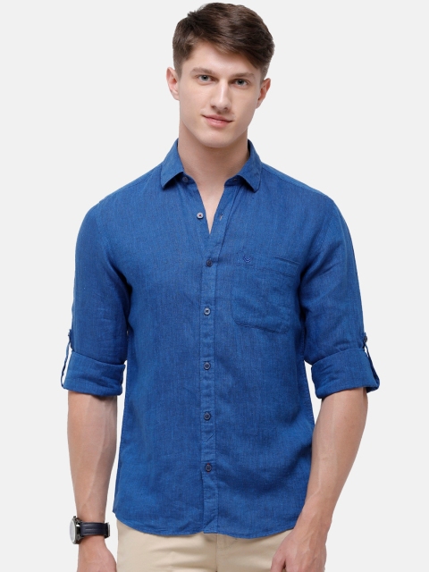 

Linen Club Men Navy Blue Regular Fit Solid Casual Shirt