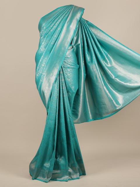 

Pothys Turquoise Blue Woven Design Jute Silk Saree
