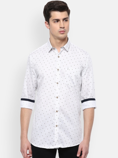 

Van Heusen Sport Men White Pure Cotton Slim Fit Printed Casual Shirt