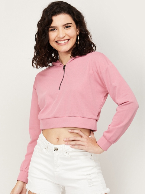 

Ginger by Lifestyle Women Pink Solid Sweatshirt