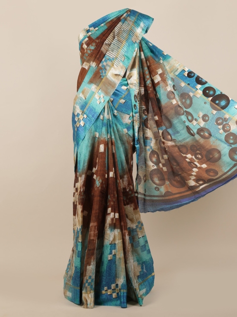 

Pothys Multicoloured Printed Jute Silk Saree, Multi