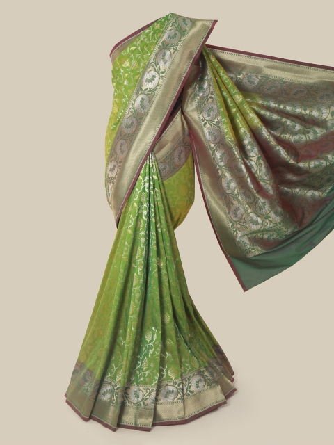 

Pothys Green Pure Silk Woven Design Banarasi Saree